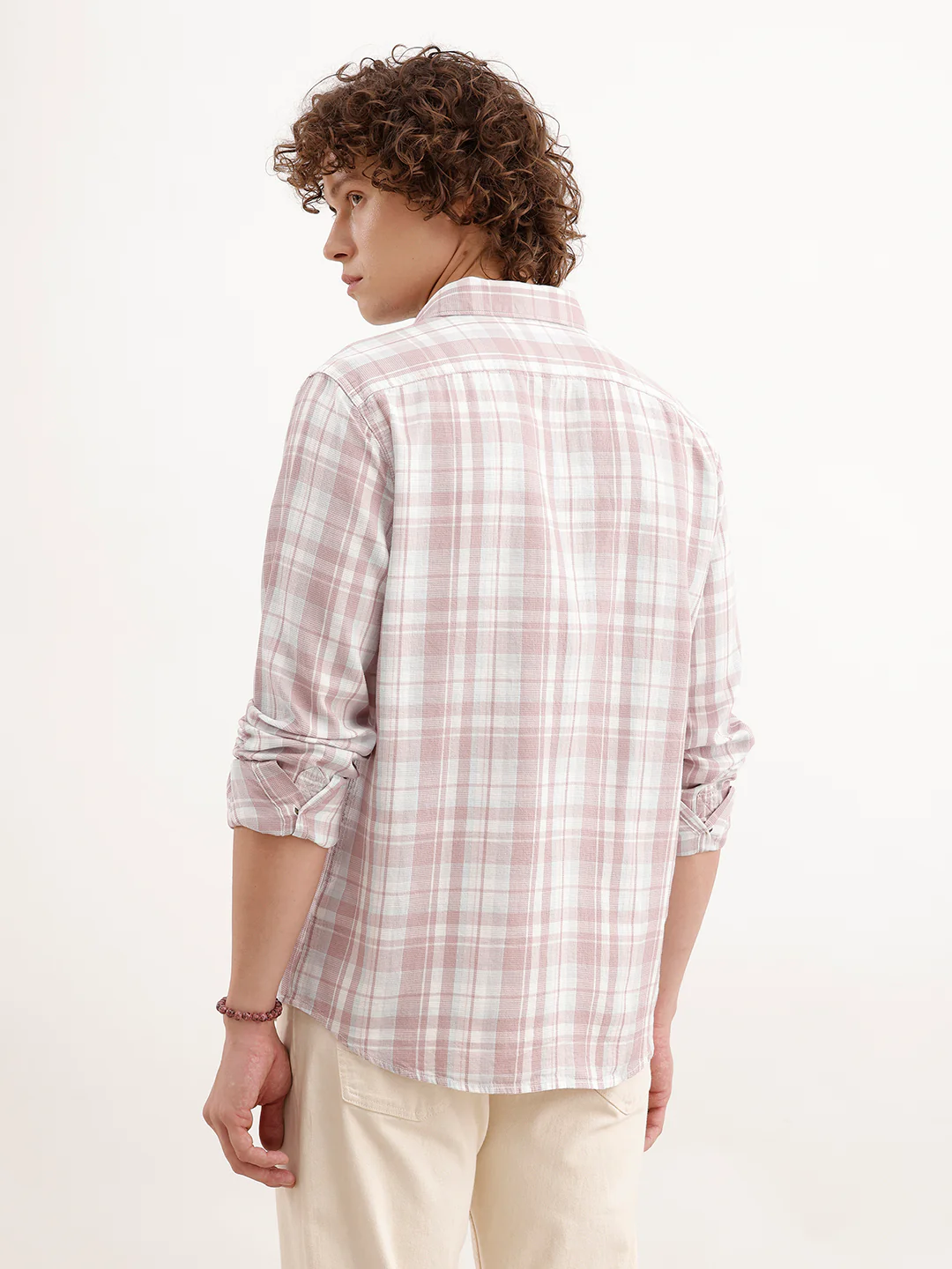 Slim Fit Checkered Shirt | Pink - Image 3