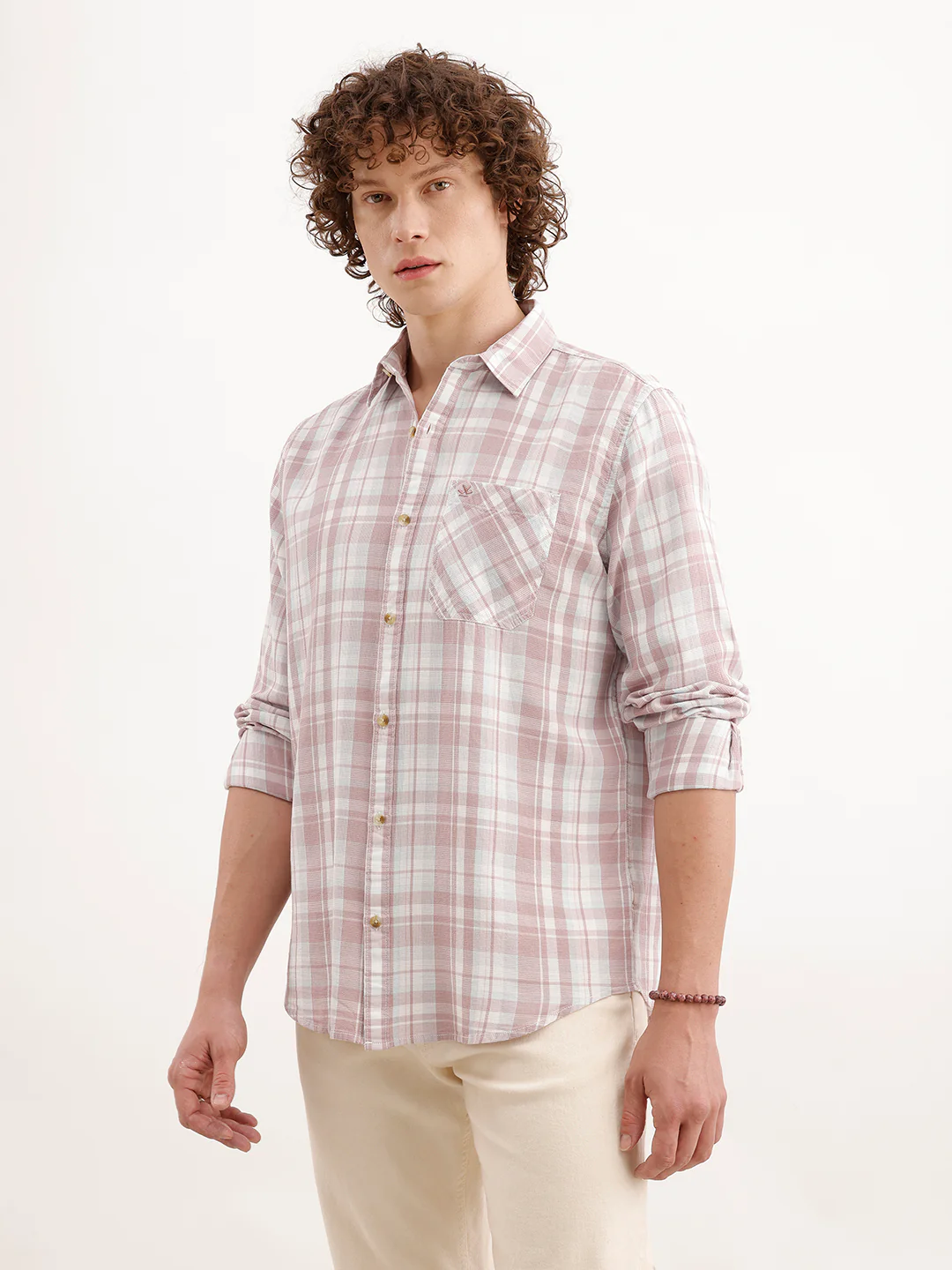 Slim Fit Checkered Shirt | Pink - Image 4