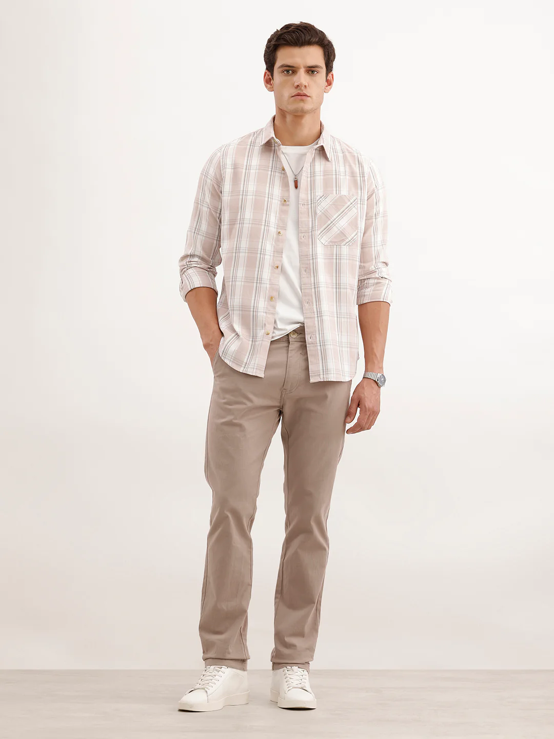 Slim Fit Checkered Shirt | Pink - Image 2