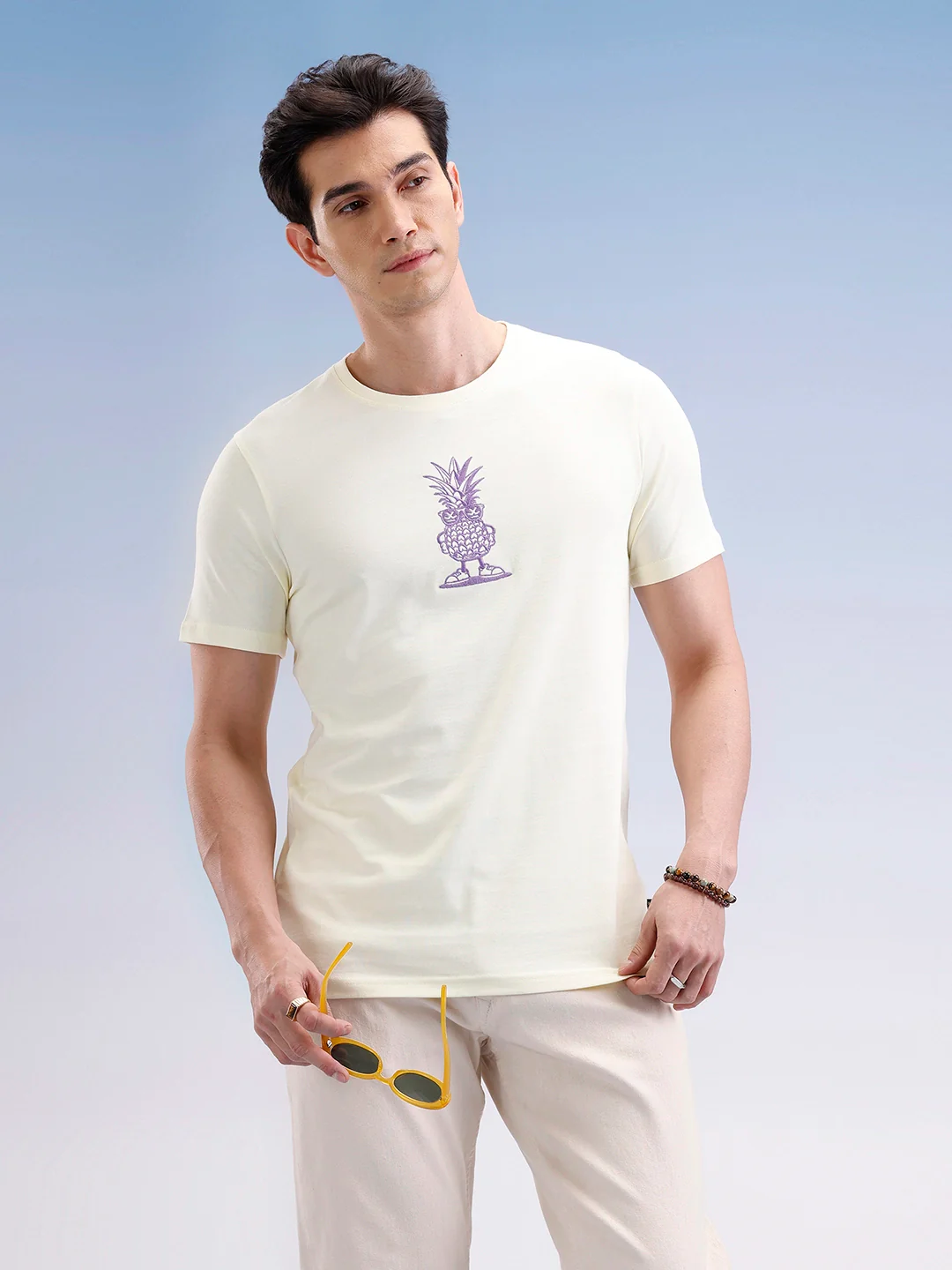 Slim Fit Classic Embroidered T-Shirt | Yellow