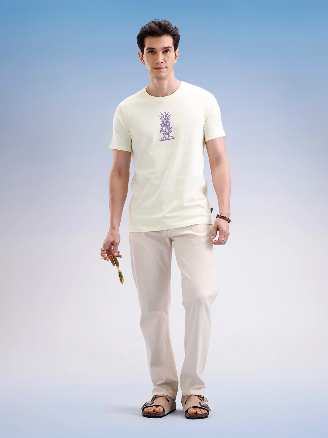Slim Fit Classic Embroidered T-Shirt | Yellow - Image 2
