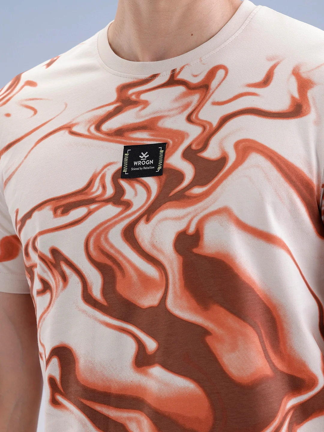 Slim Fit Classic Placement Printed T-Shirt | Beige - Image 5