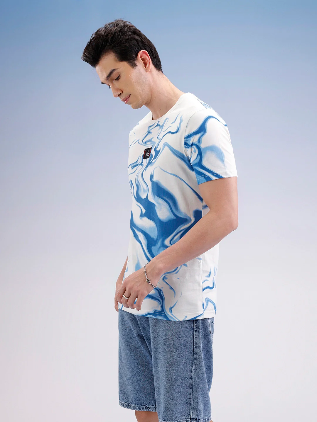 Slim Fit Classic Placement Printed T-Shirt | Off White - Image 4