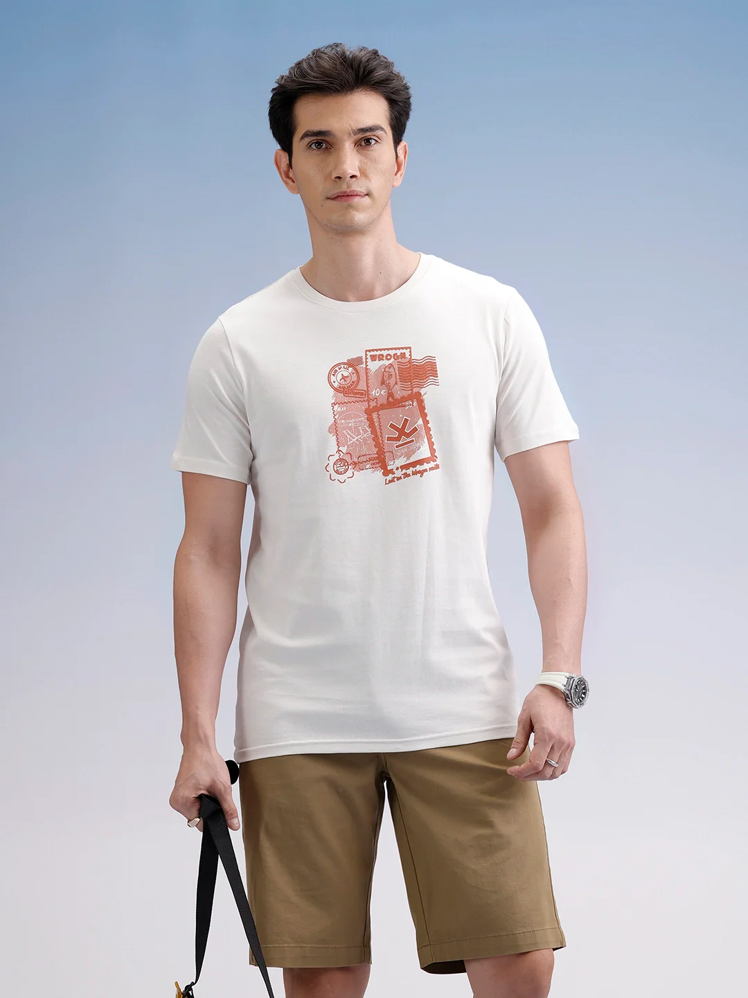 Slim Fit Classic Placement Printed T-Shirt  | Off White