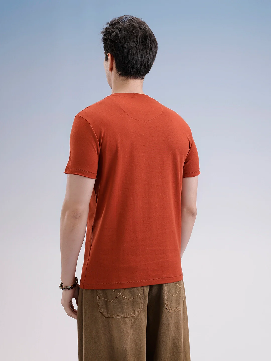Slim Fit Classic Placement Printed T-Shirt | Rust - Image 3
