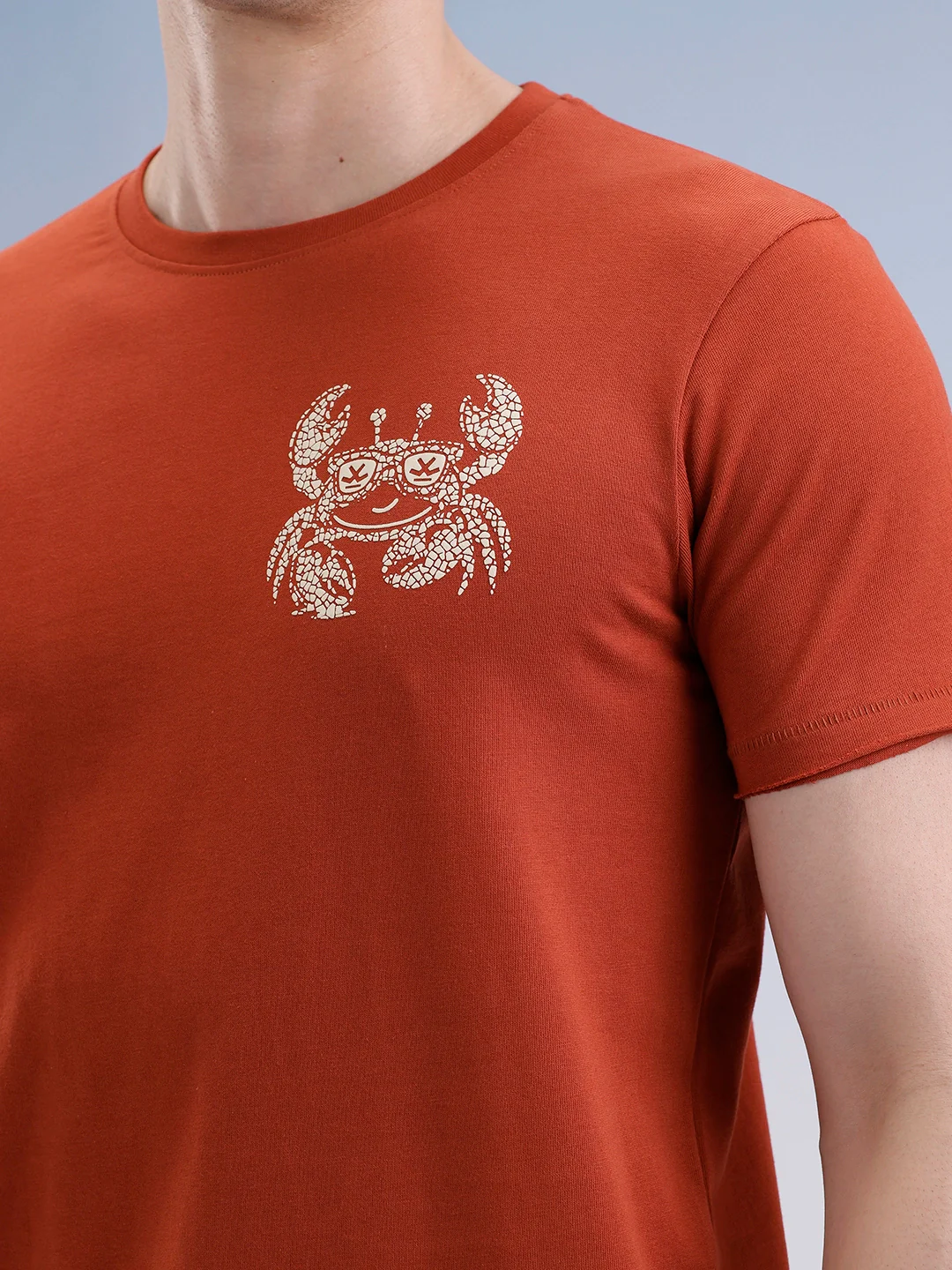 Slim Fit Classic Placement Printed T-Shirt | Rust - Image 5