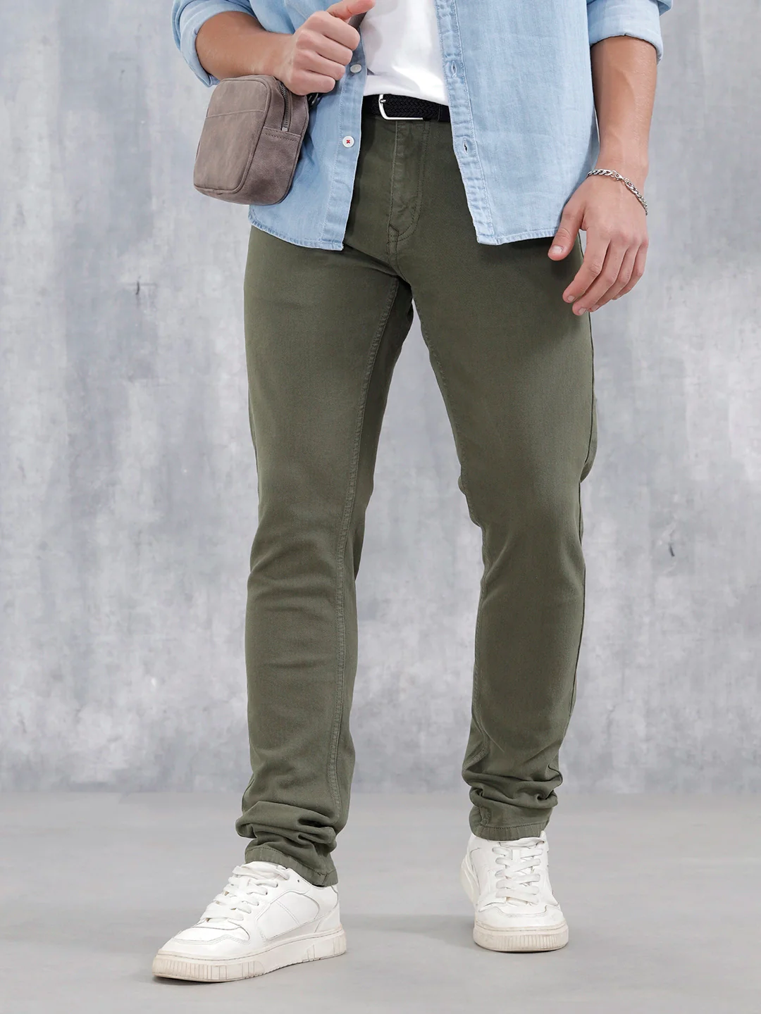 Slim Fit Colored Jeans | Olive