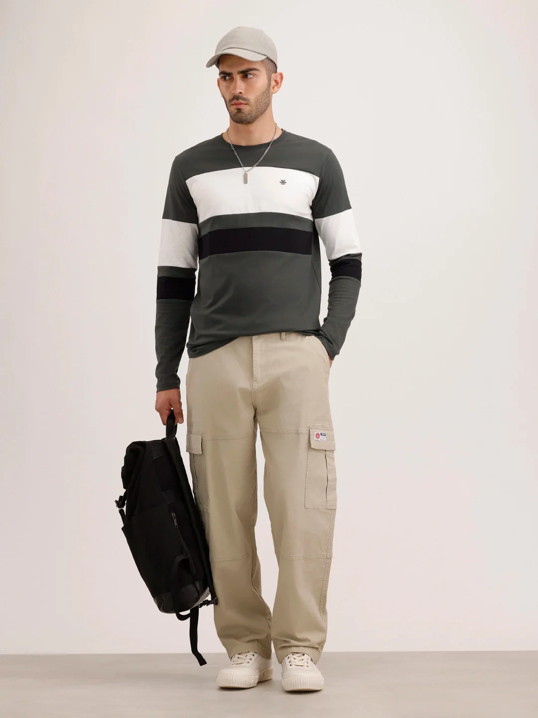 Slim Fit Cut & Sew Long Sleeved T-Shirt | Olive - Image 2