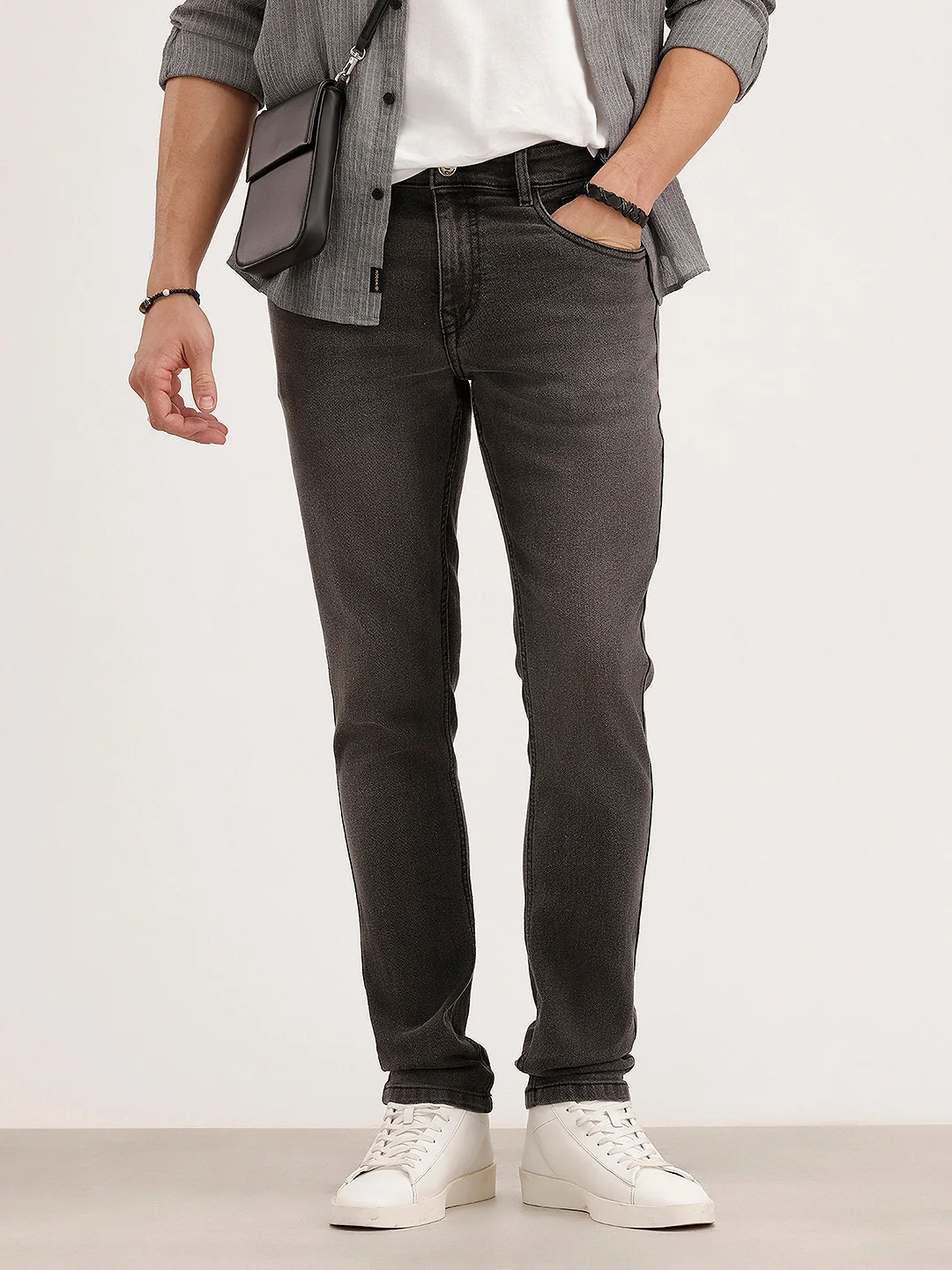 Slim Fit Denim Jeans | Dark Grey