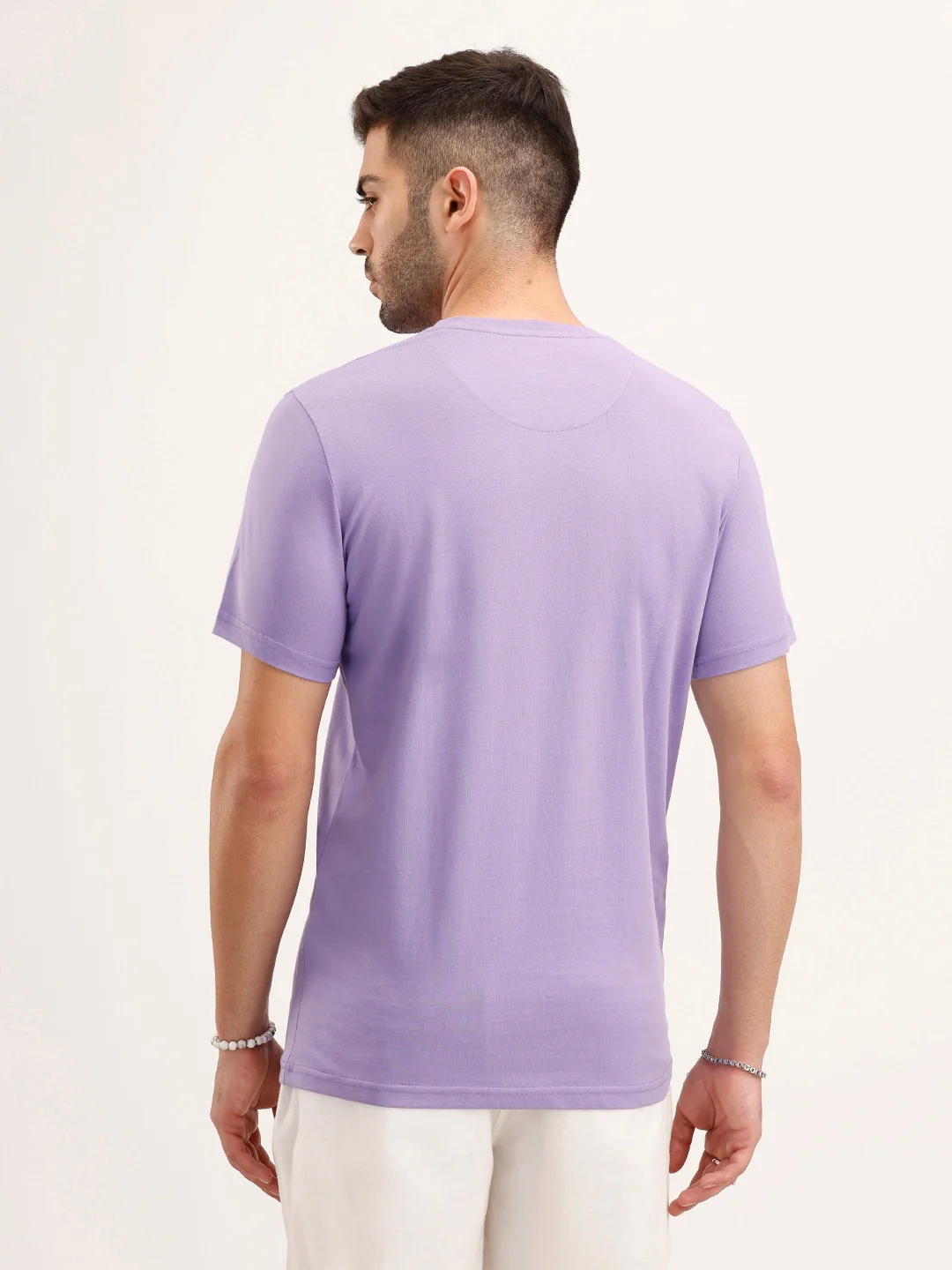 Slim Fit Embroidered T-Shirt | Lavender - Image 3