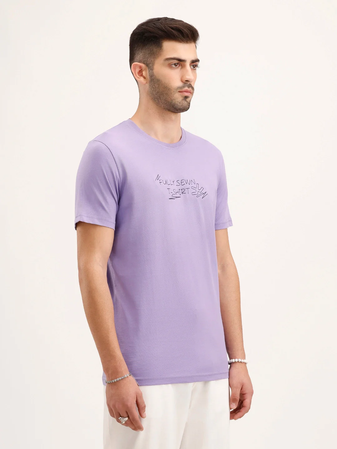 Slim Fit Embroidered T-Shirt | Lavender - Image 4