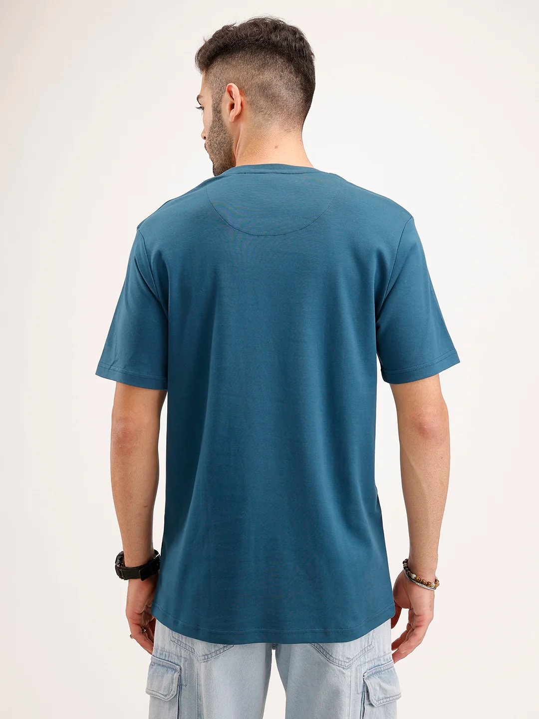 Slim Fit Embroidered T-Shirt | Teal - Image 3