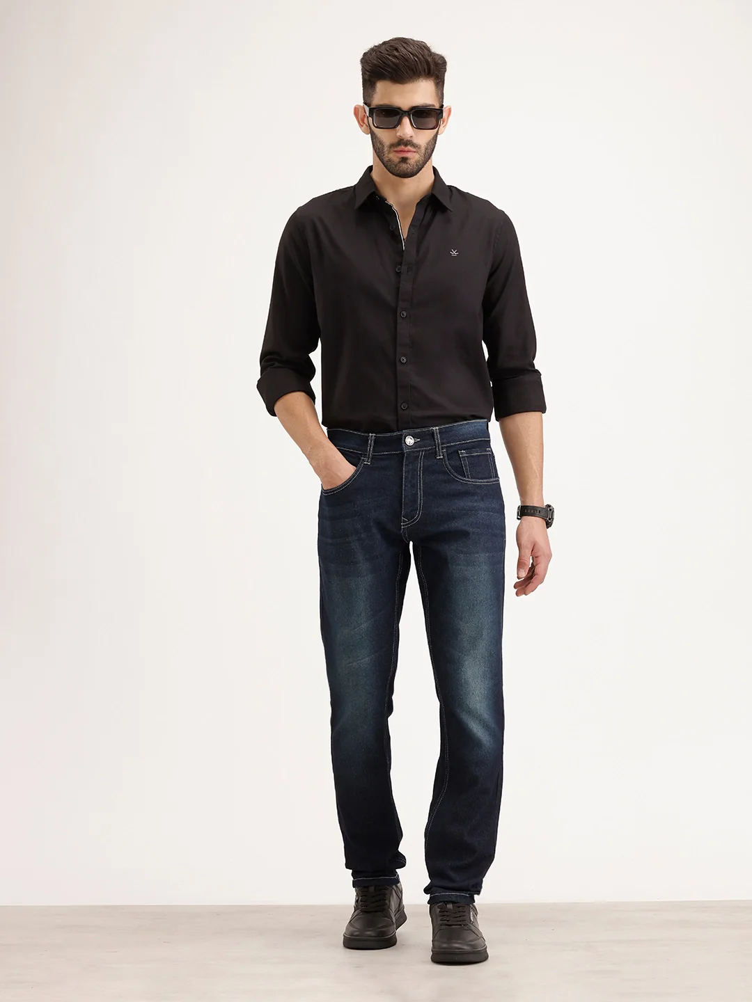 Slim Fit Faded Denim Jeans | Blue - Image 2