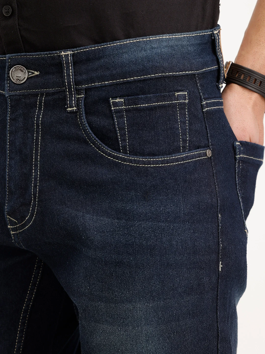 Slim Fit Faded Denim Jeans | Blue - Image 5