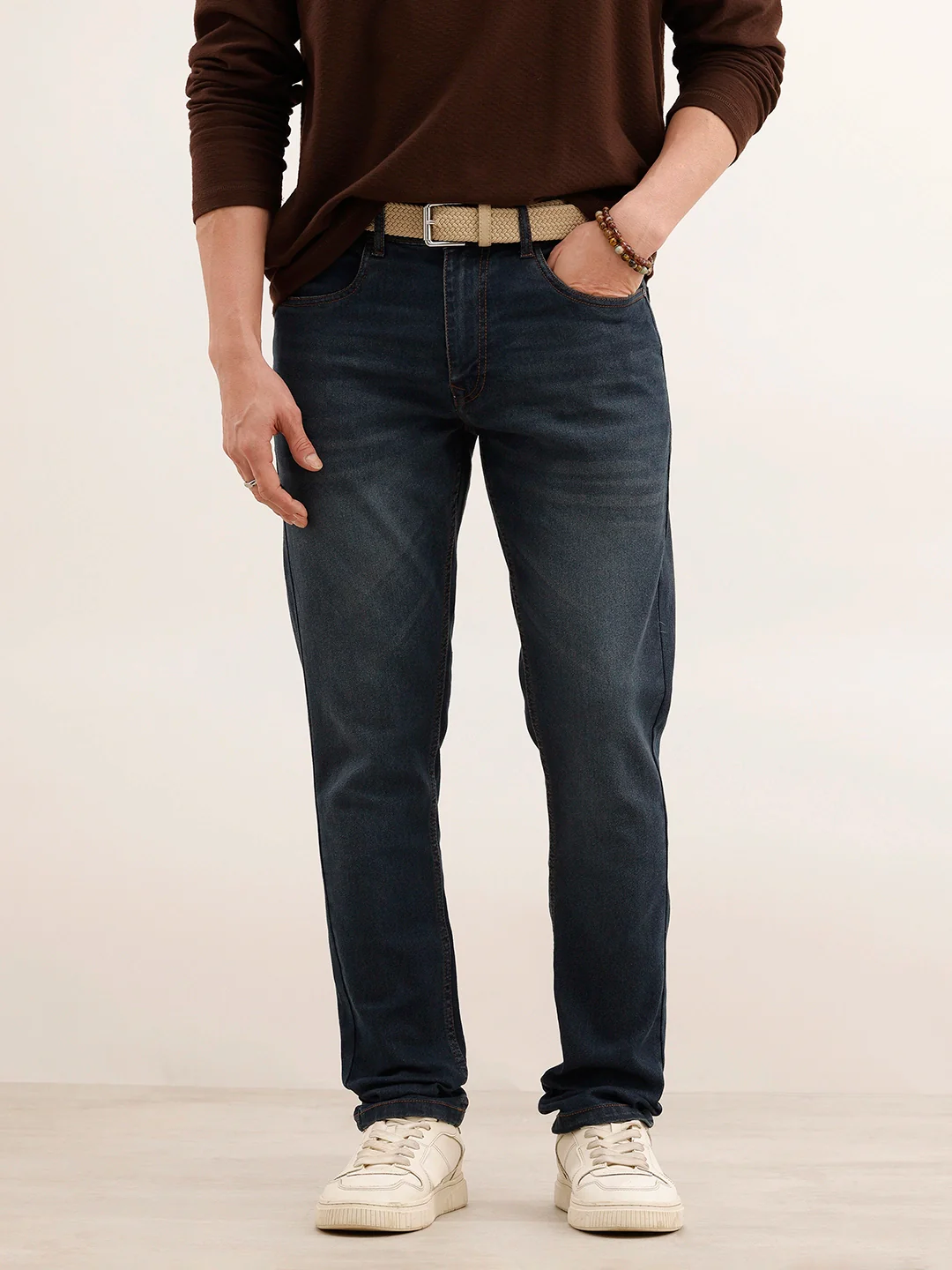 Slim Fit Faded Denim Jeans | Blue