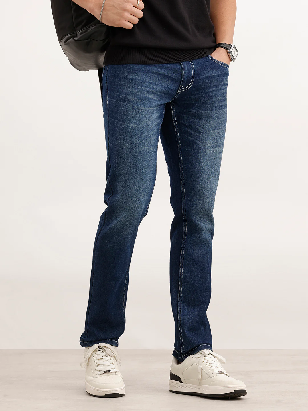 Slim Fit Faded Denim Jeans  | Blue