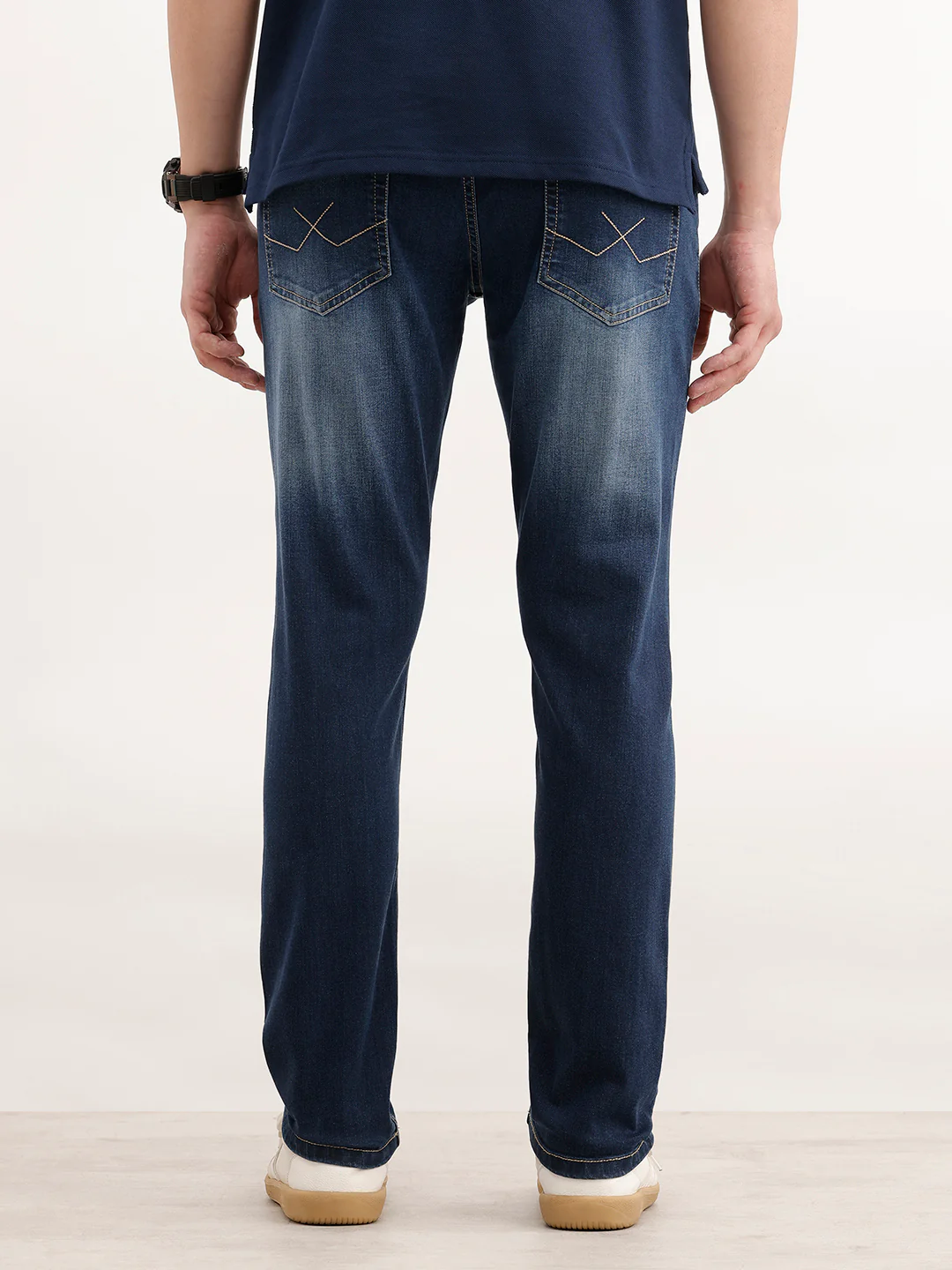 Slim Fit Faded Denim Jeans | Blue - Image 3