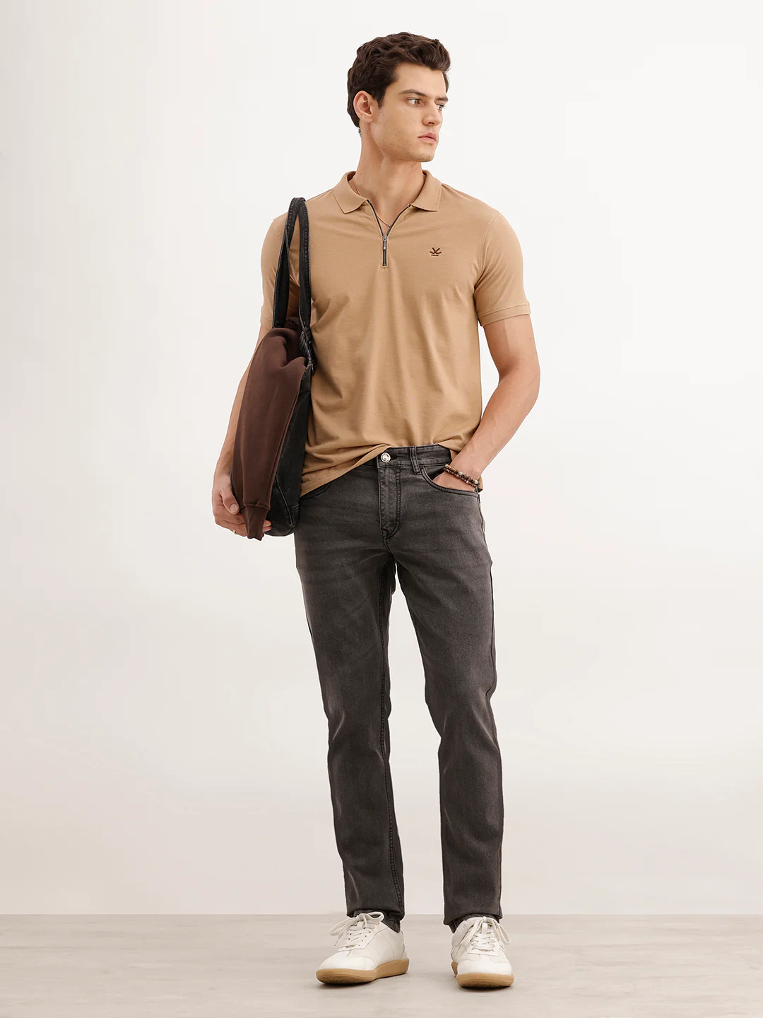 Slim Fit Faded Denim Jeans | Dark Grey - Image 2