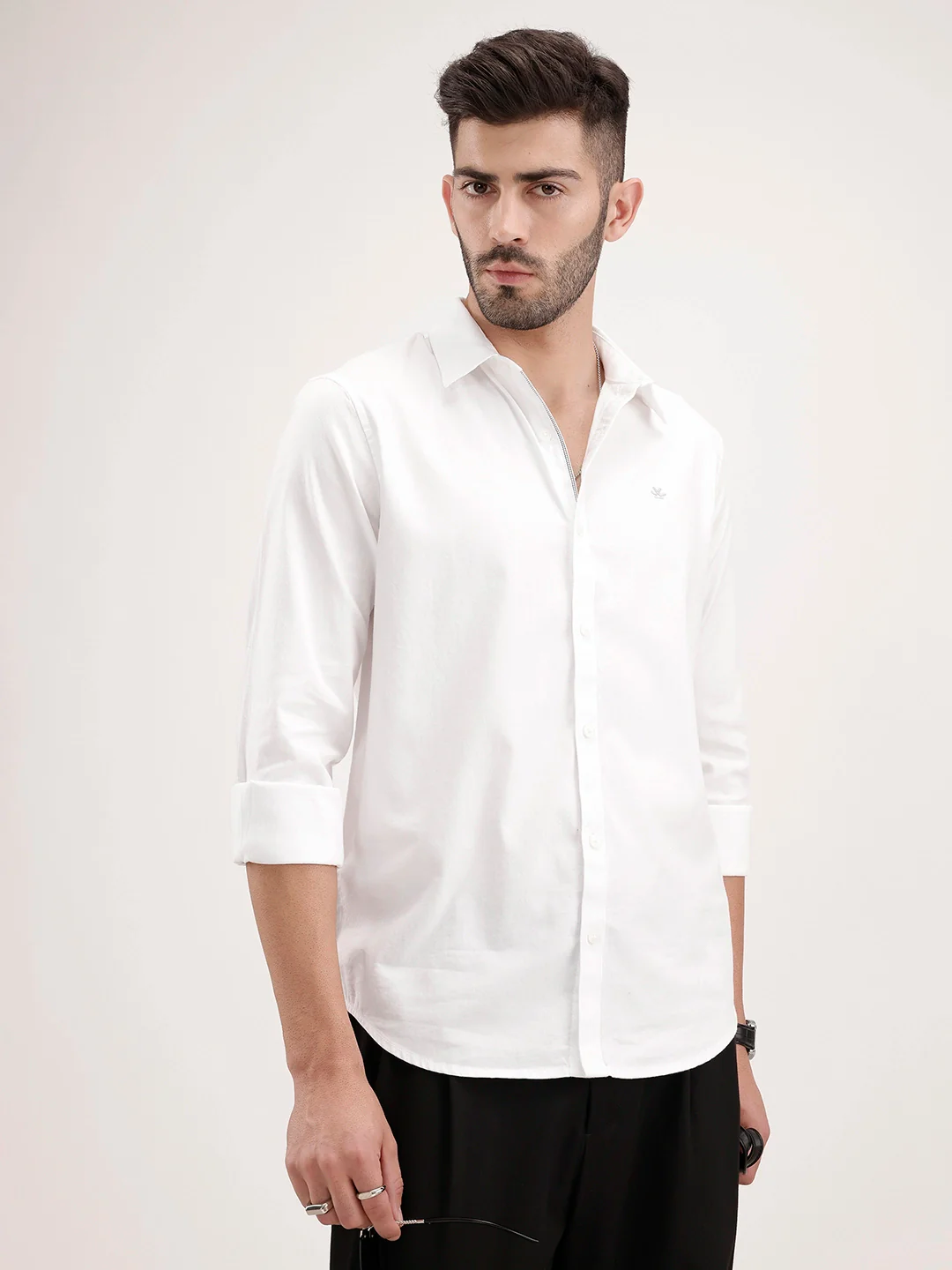 Slim Fit Full Sleeve Shirt | White