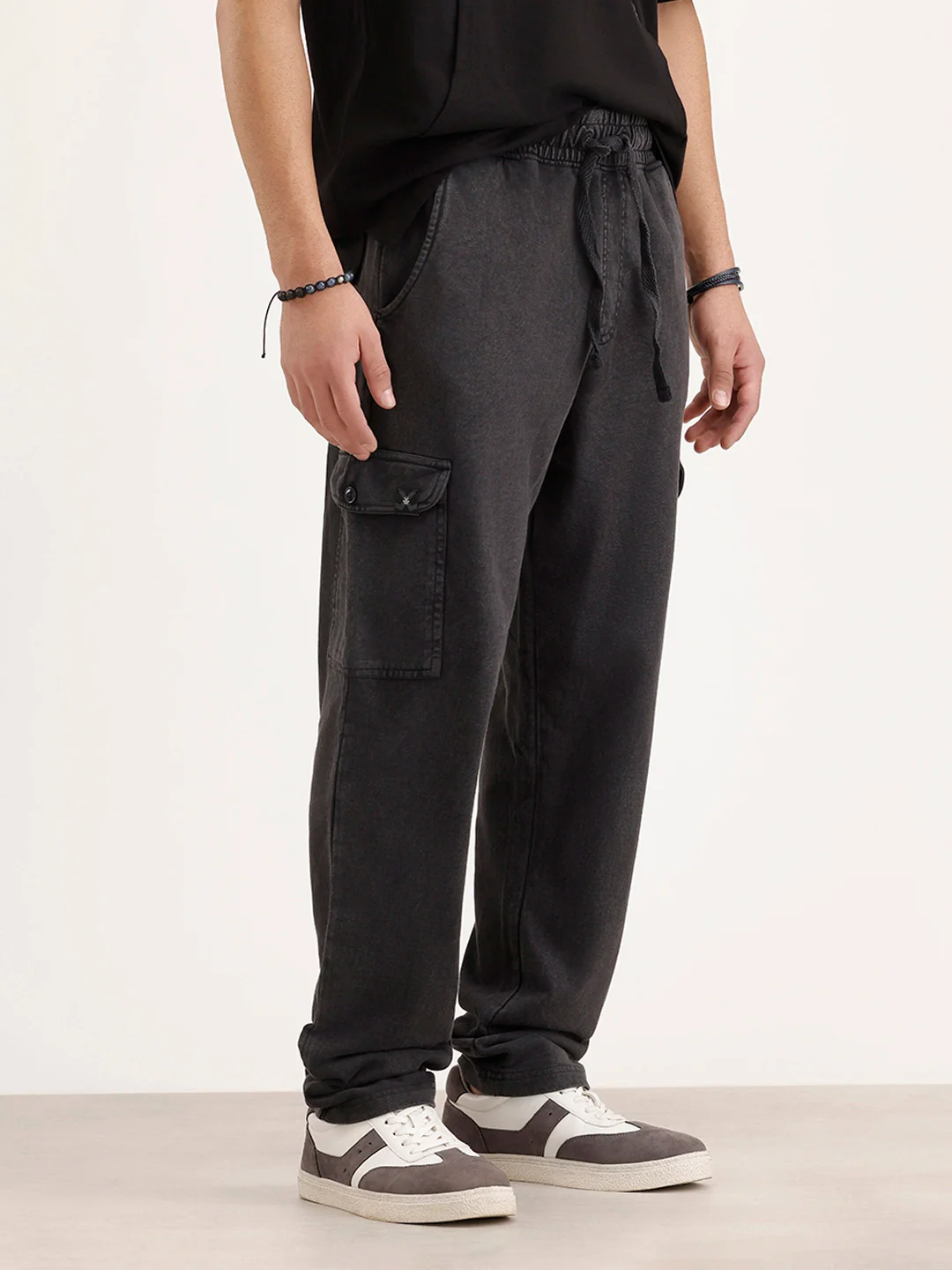 Slim Fit Knitted Jogger | Black - Image 4