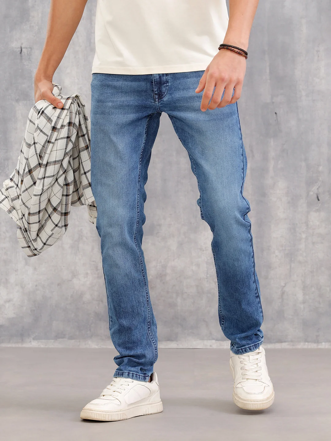 Slim Fit Mid Washed Jeans I Mid Blue