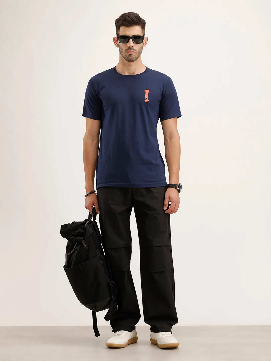 Slim Fit Placement Printed T-Shirt | Dark Blue - Image 2