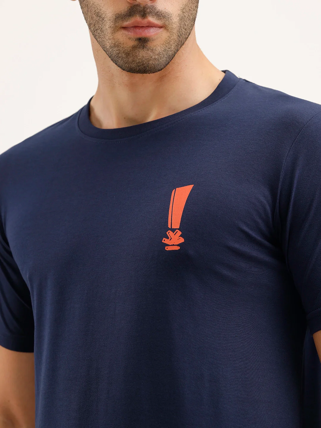 Slim Fit Placement Printed T-Shirt | Dark Blue - Image 5