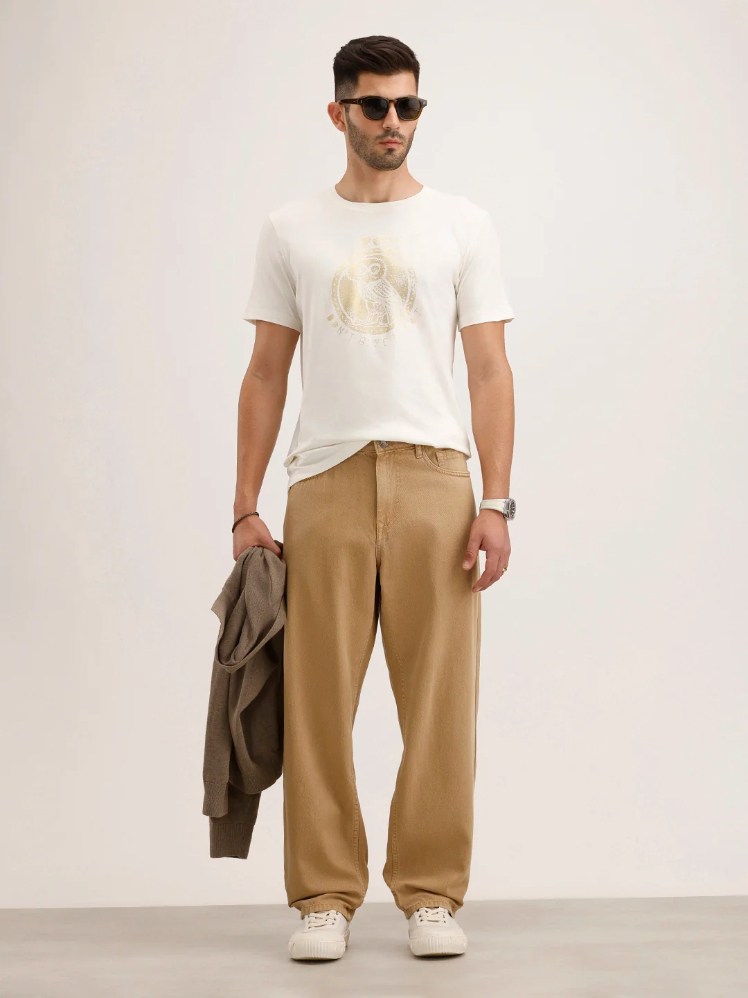 Slim Fit Placement Printed T-Shirt | Off White - Image 2