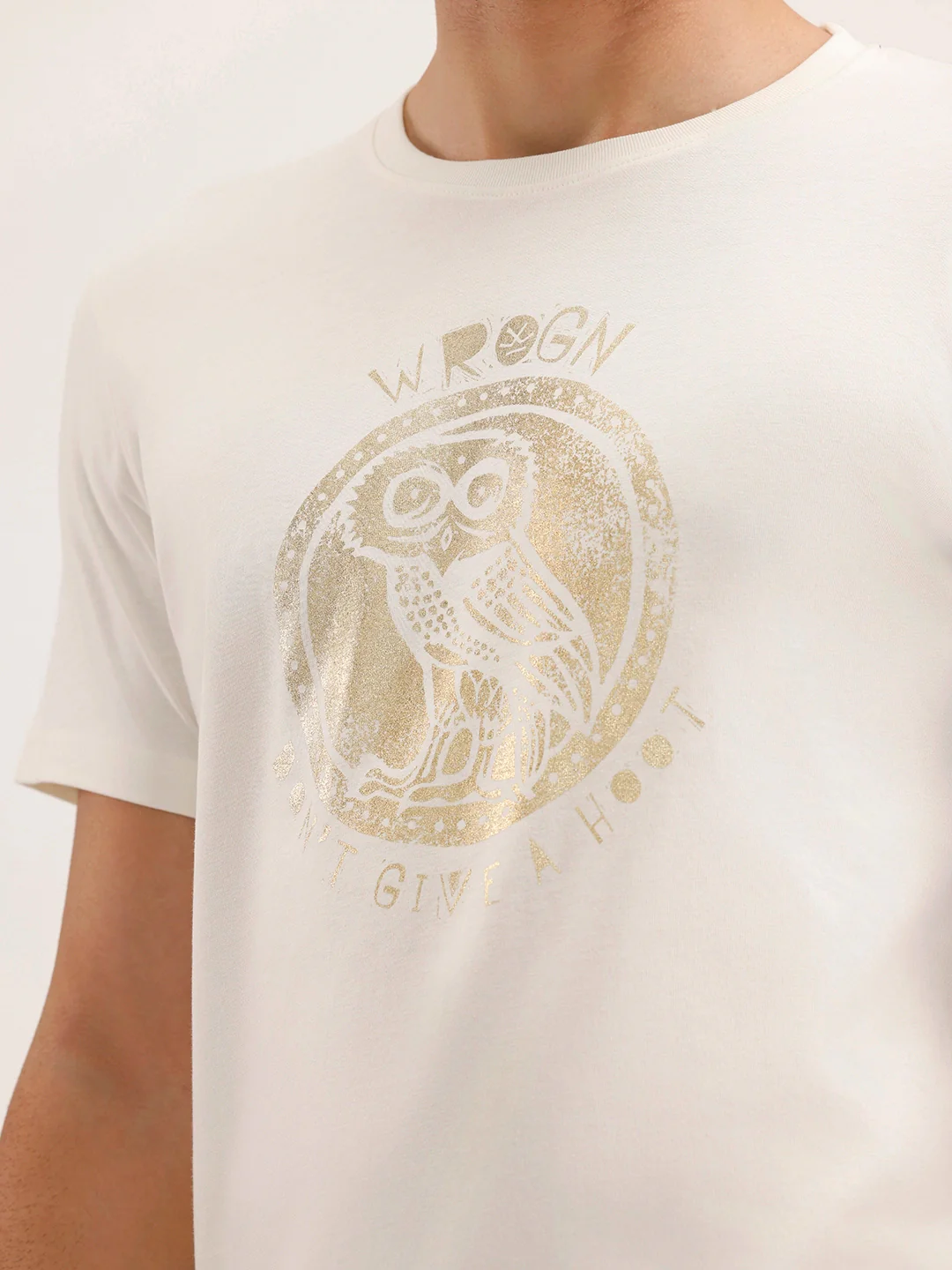 Slim Fit Placement Printed T-Shirt | Off White - Image 5