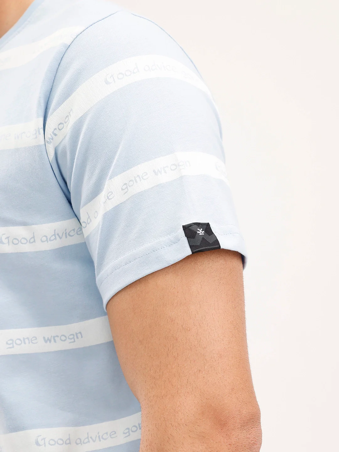 Slim Fit Striped Polo T-Shirt | Light Blue - Image 5