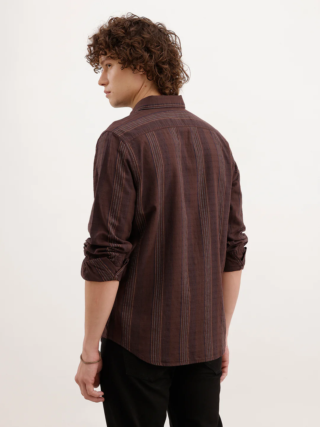 Slim Fit Striped Shirt | Brown - Image 3