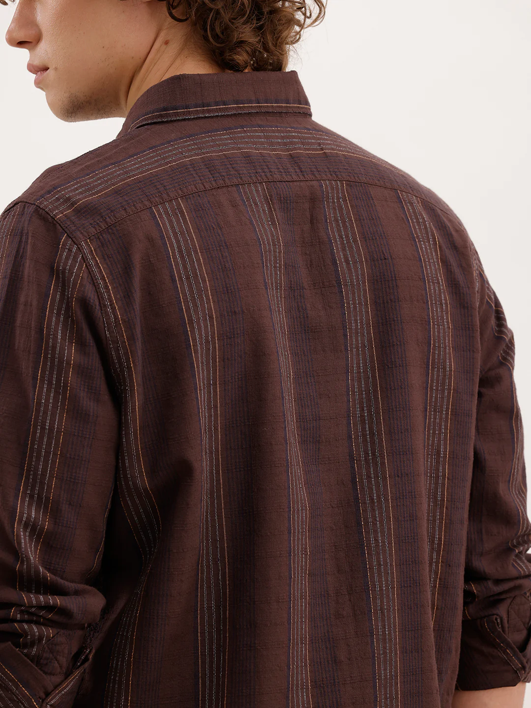 Slim Fit Striped Shirt | Brown - Image 5