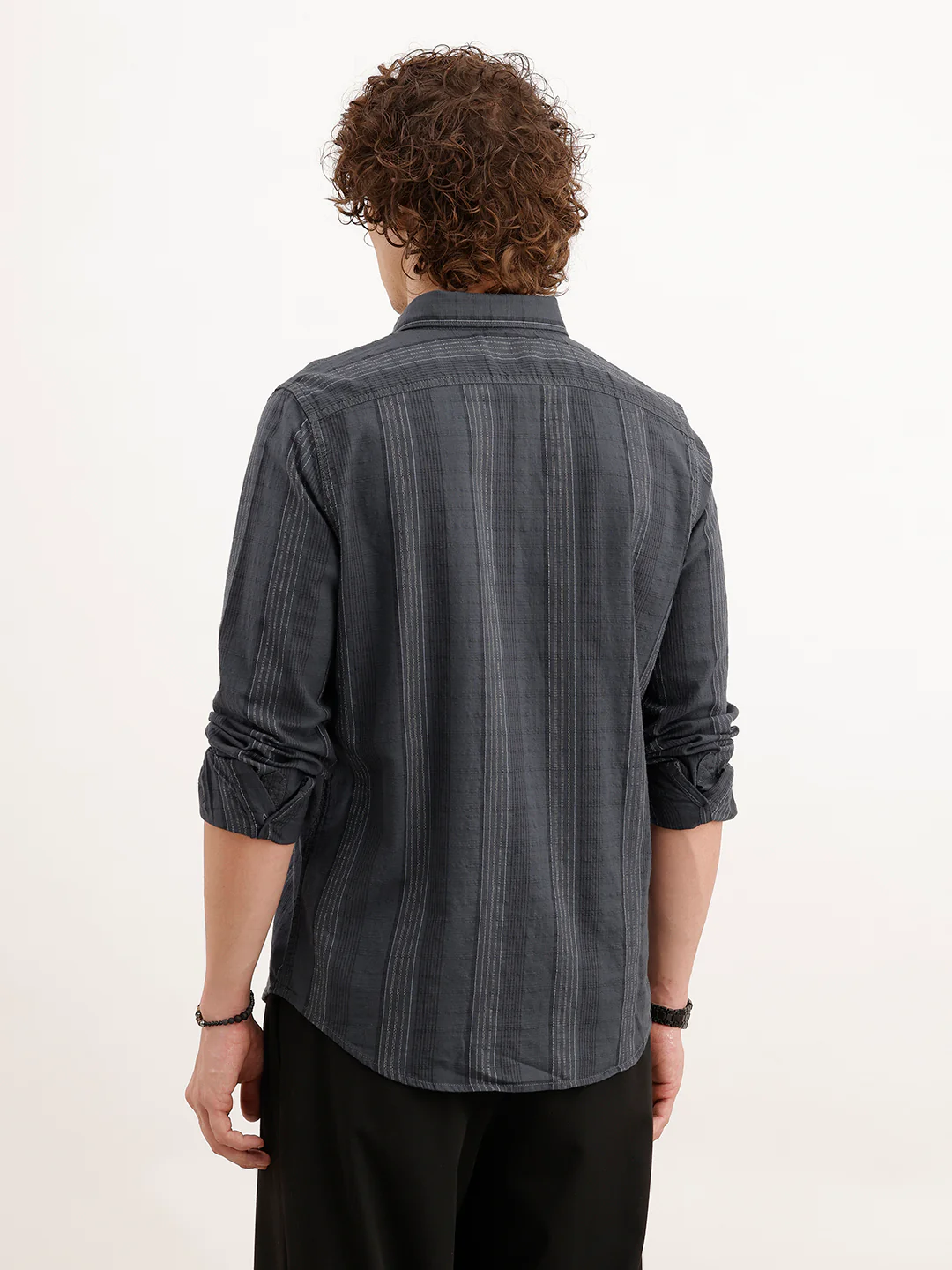 Slim Fit Striped Shirt | Dark Grey - Image 3