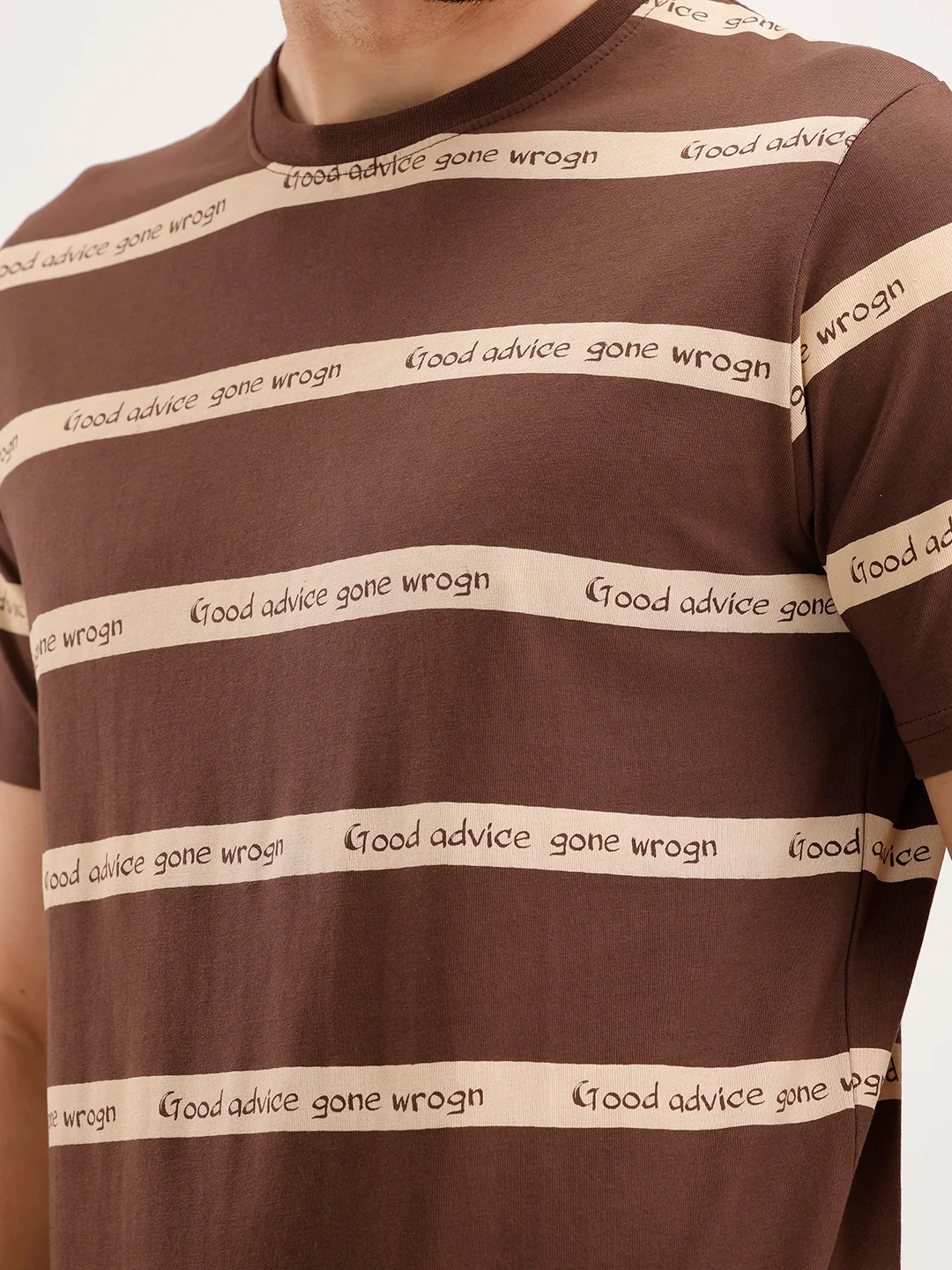 Slim Fit Striped T-Shirt | Brown - Image 5