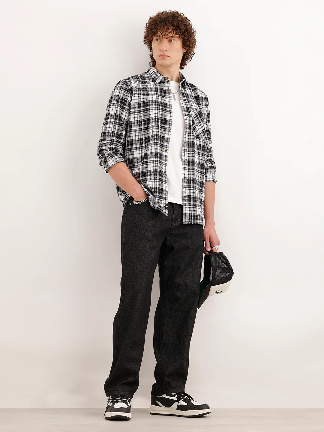Slim Fit Textured Shirt | Black - Image 2