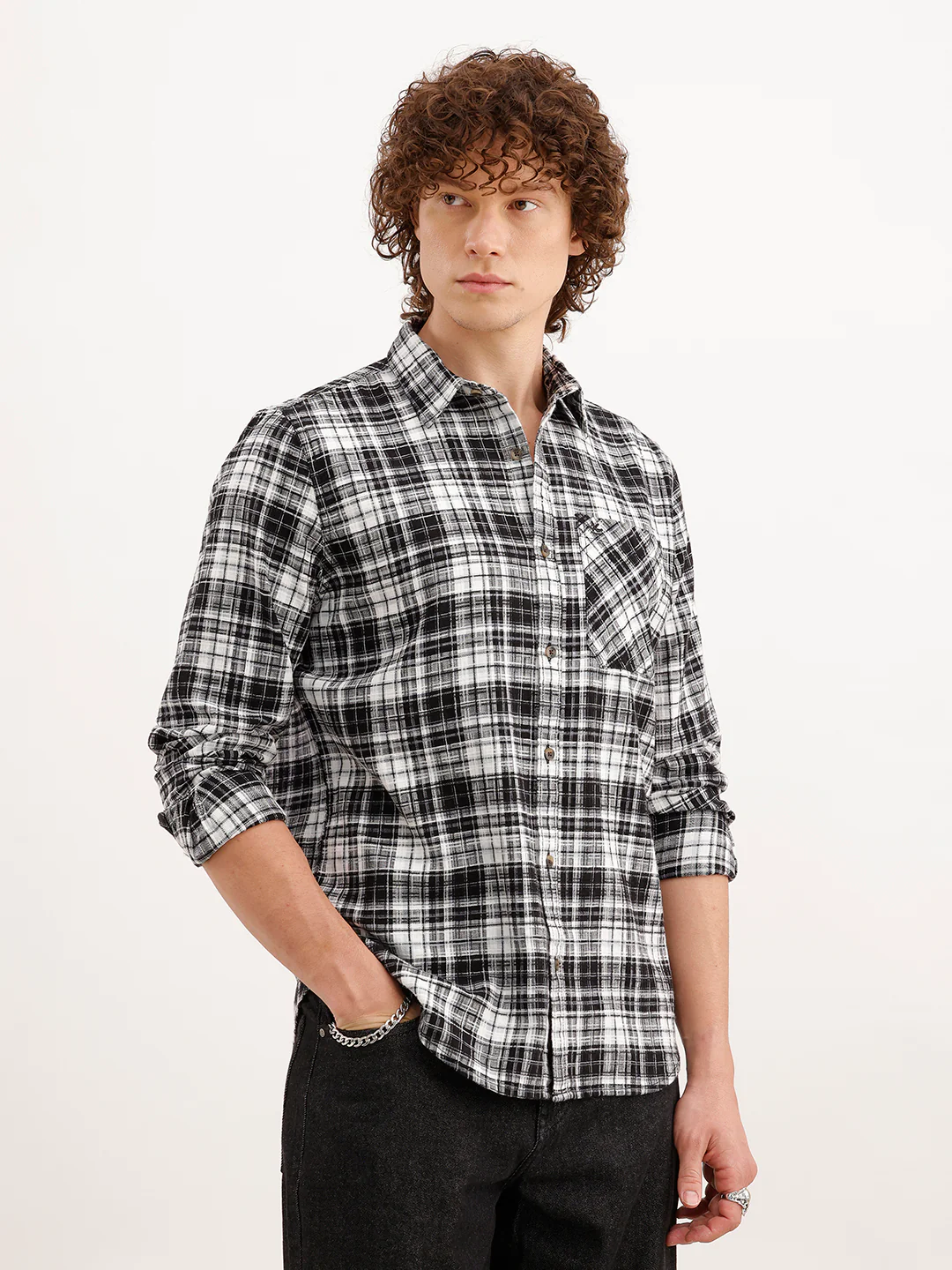 Slim Fit Textured Shirt | Black - Image 4