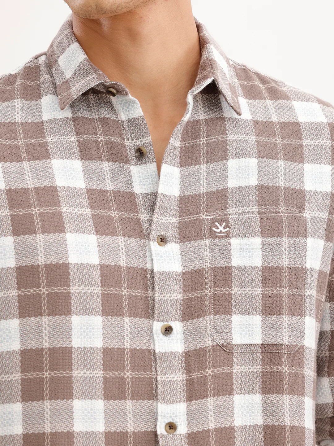 Slim Fit Textured Shirt | Brown - Image 5