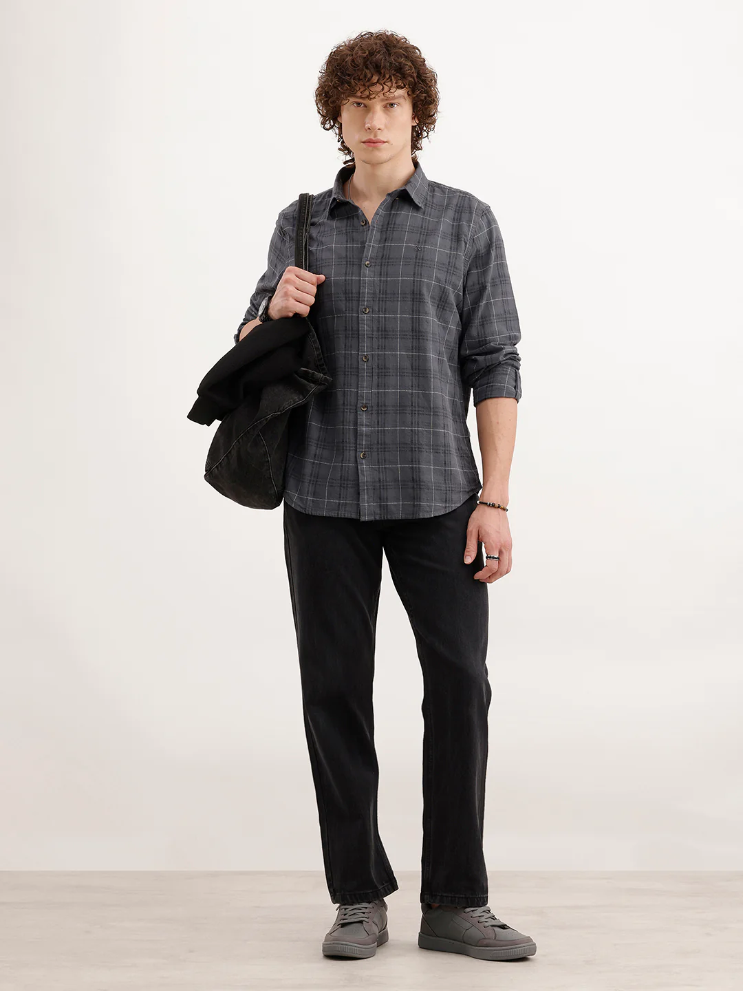 Slim Fit Textured Shirt | Dark Grey - Image 2