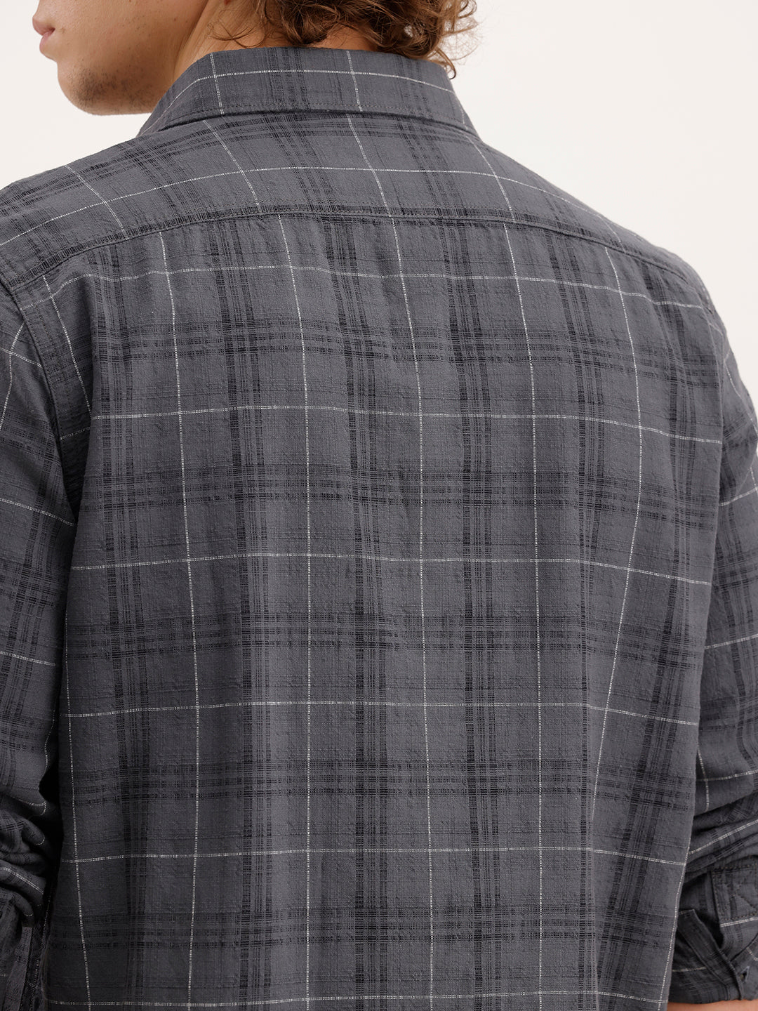 Slim Fit Textured Shirt | Dark Grey - Image 5