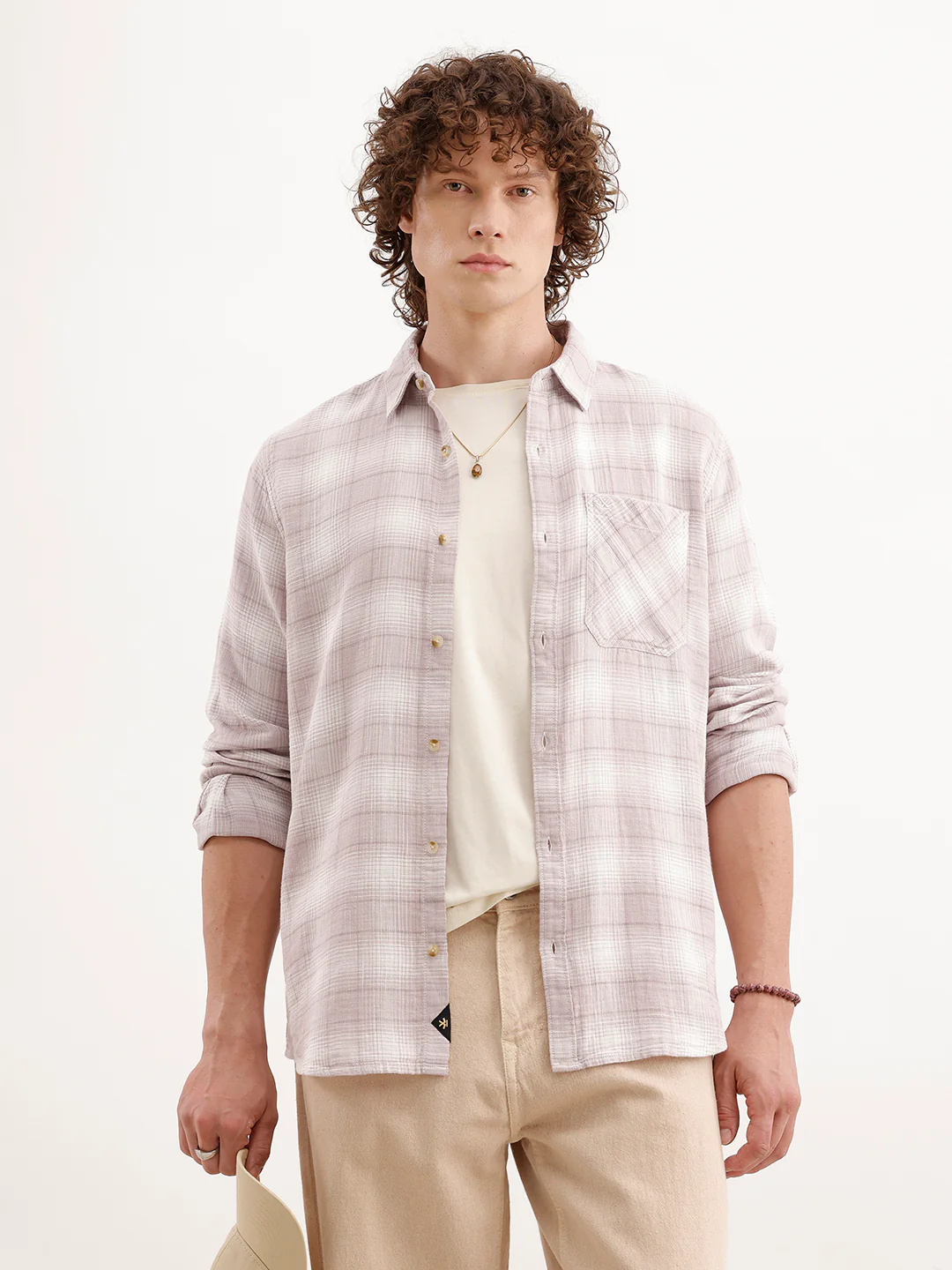 Slim Fit Textured Shirt | Pink