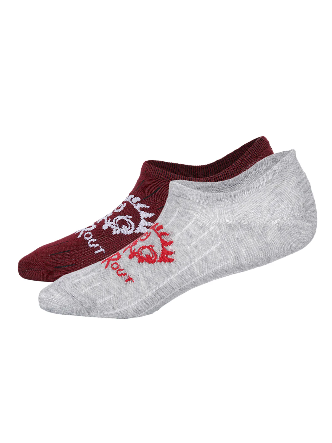 Snug Monster Grey & Wine No Show Socks Pack of 2