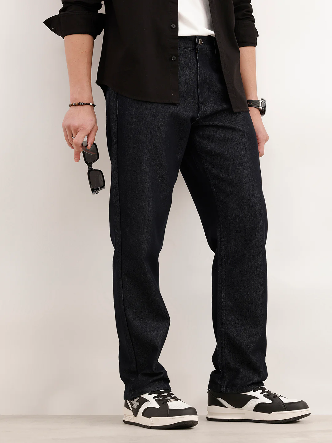 Solid Anti Fit Denim Jeans | Dark Blue