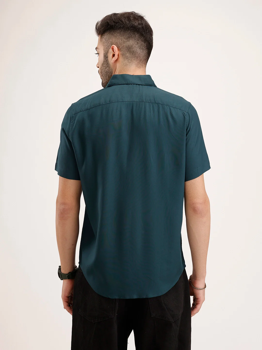 Solid Comfort Fit Shirt | Teal - Image 3