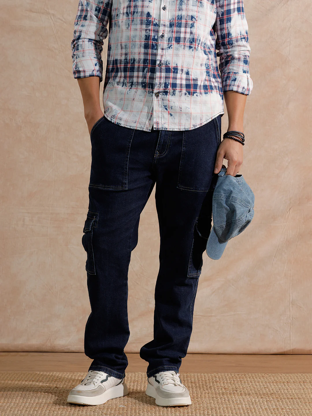 Solid Heavy Fade Slim Fit Jeans | Blue