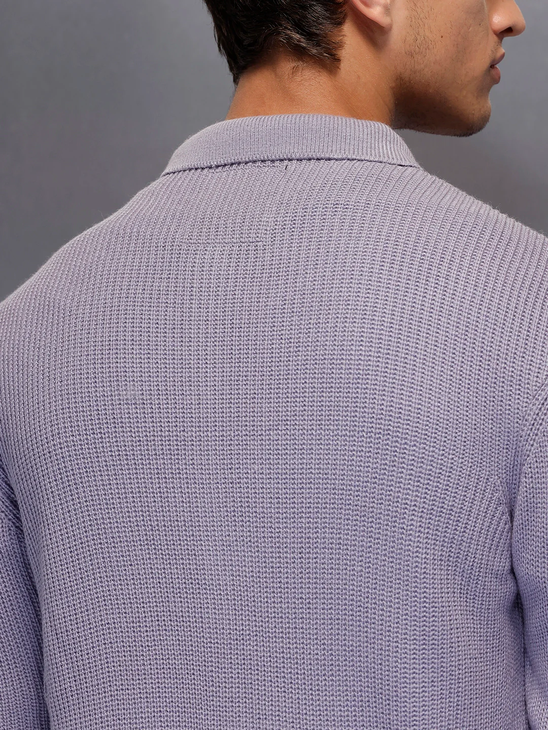 Solid Knitted Sweater | Purple - Image 5