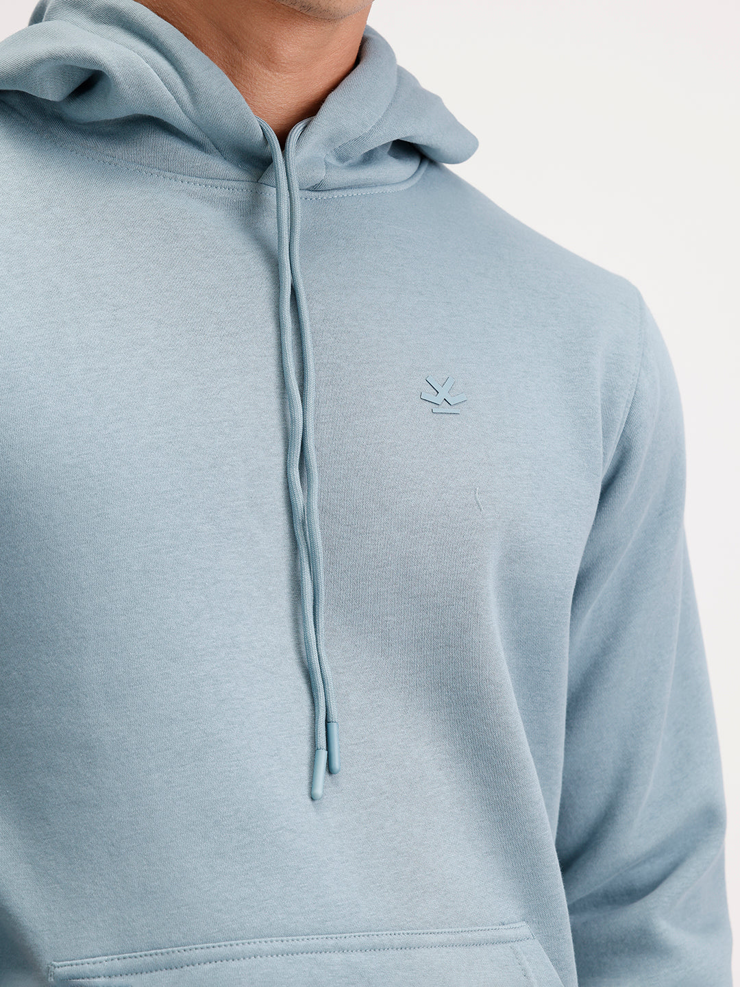 Solid Regular Fit Hoodie | Light Green - Image 5