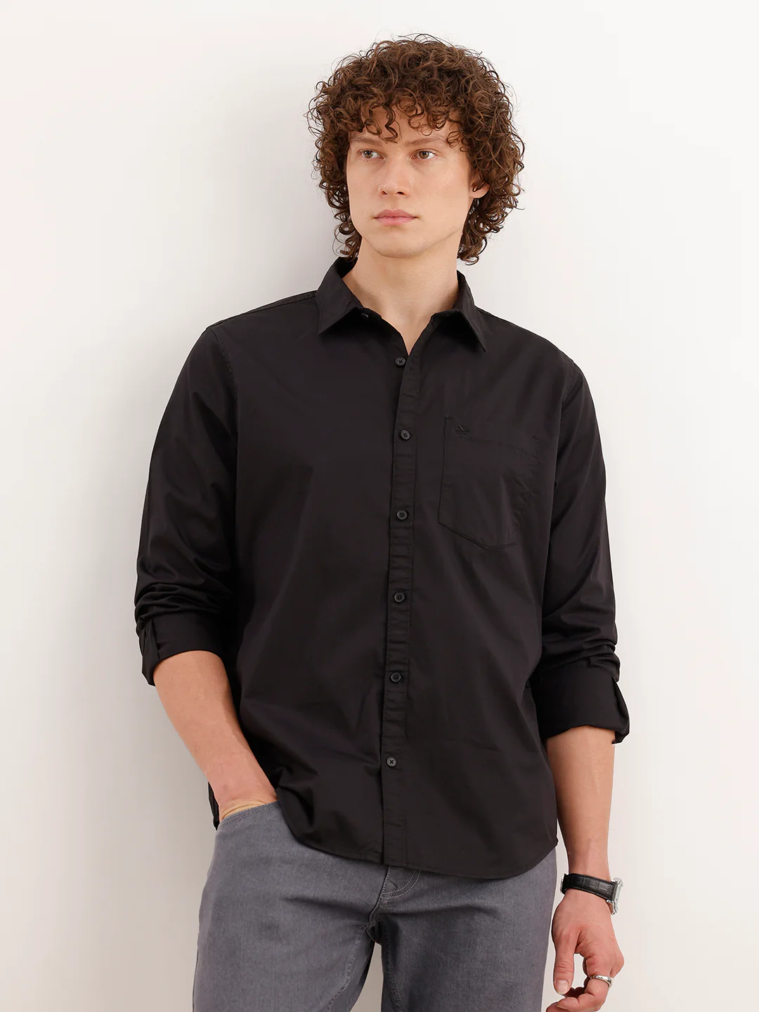 Solid Regular Fit Shirt | Black