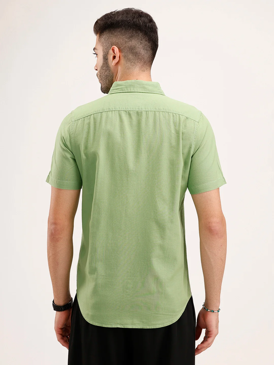 Solid Regular Fit Shirt | Light Green - Image 3