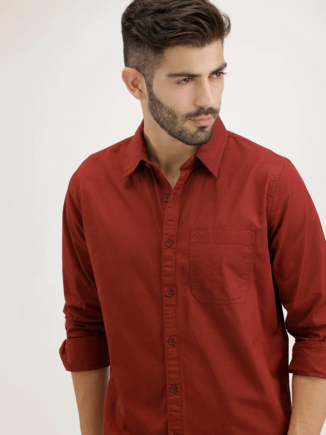 Solid Regular Fit Shirt | Maroon