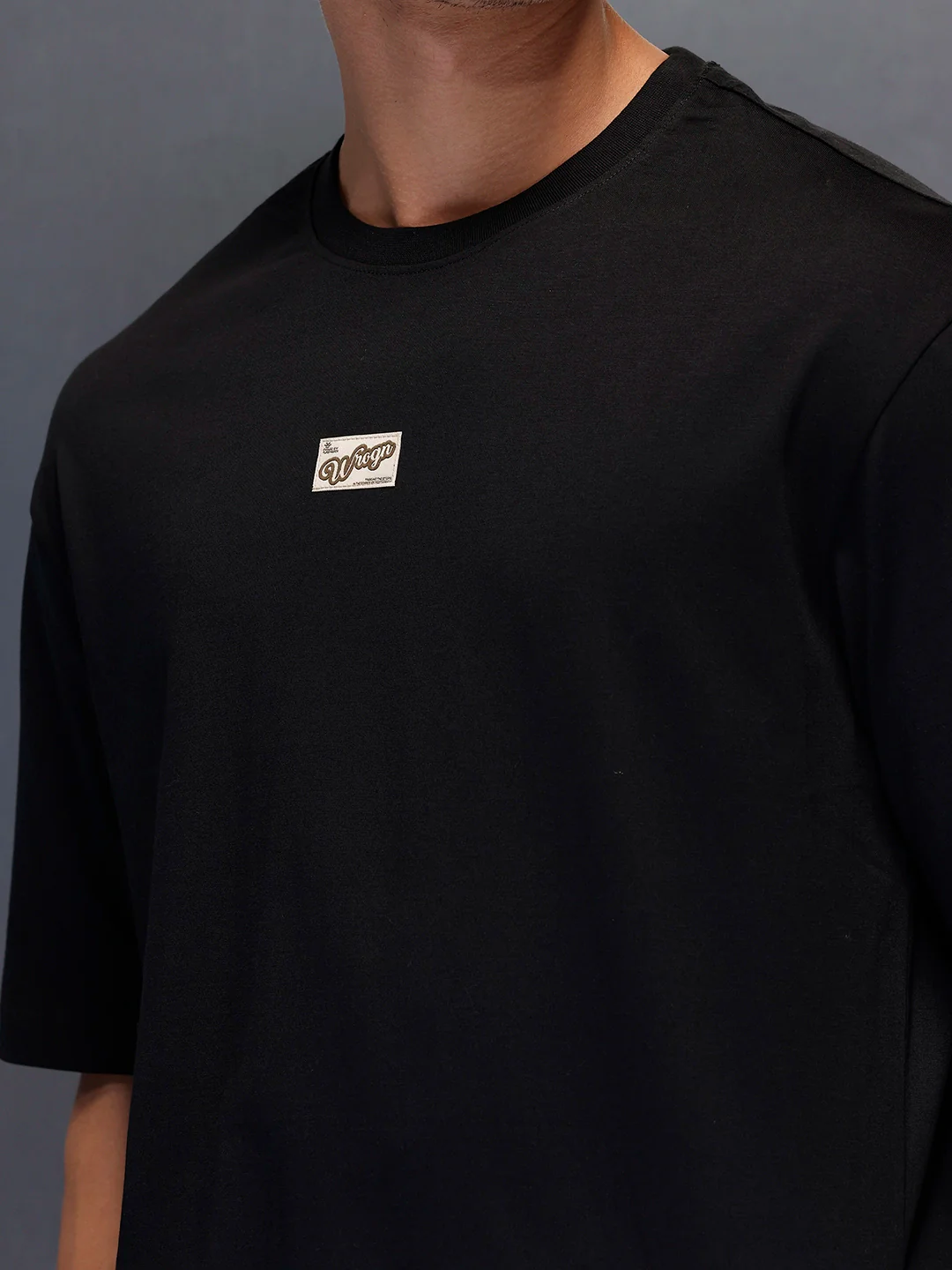 Solid Regular Fit T-Shirt | Black - Image 5